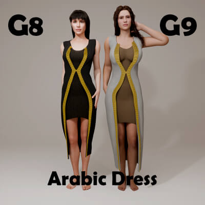 Arabic Dress for Genesis 8 Female / Genesis 9