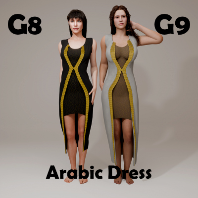 Arabic Dress for Genesis 8 Female / Genesis 9