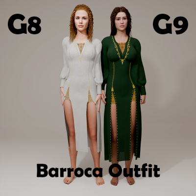 Barroca Outfit for Genesis 8 Female / Genesis 9