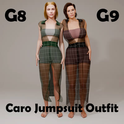 Caro Jumpsuit Outfit for Genesis 8 Female / Genesis 9