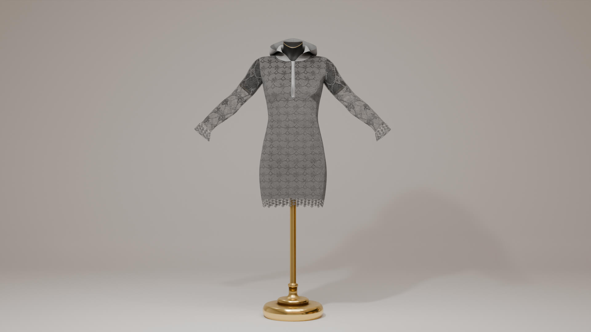 Lace Hooded Dress for Genesis 8 Female / Genesis 9 Daz Content