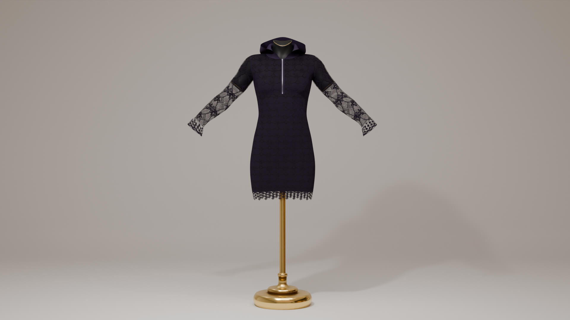 Lace Hooded Dress for Genesis 8 Female / Genesis 9 Daz Content