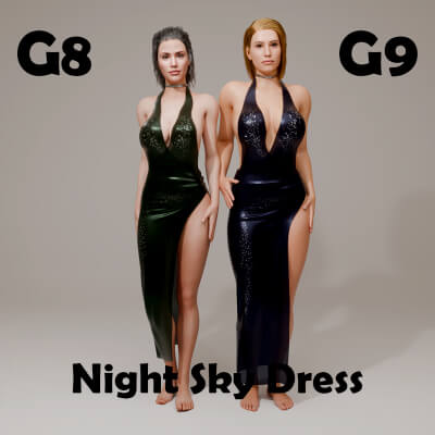 Nightsky Dress for Genesis 8 Female / Genesis 9