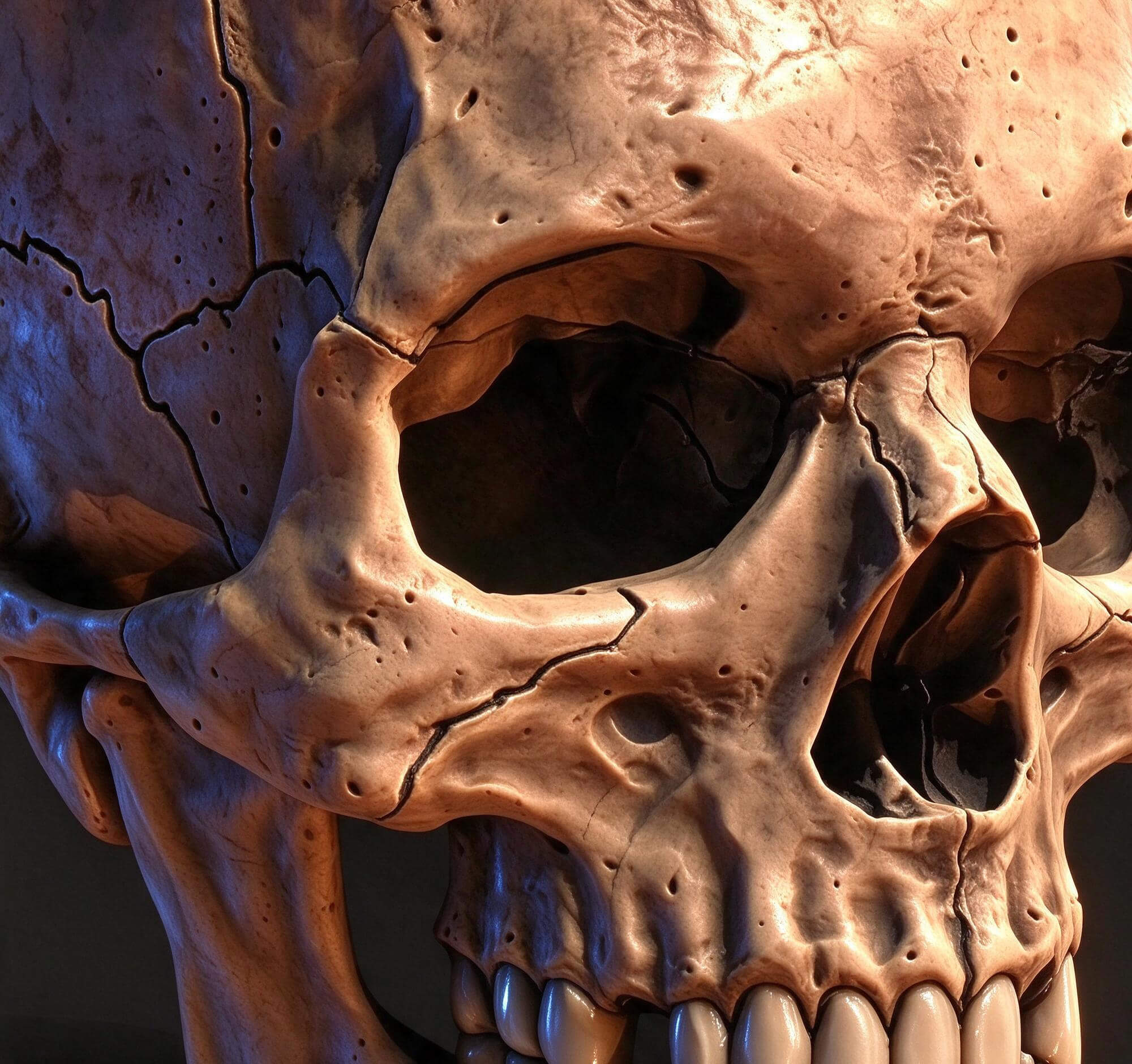 Cracked Weathered Human Skull 3D Model 3D Model