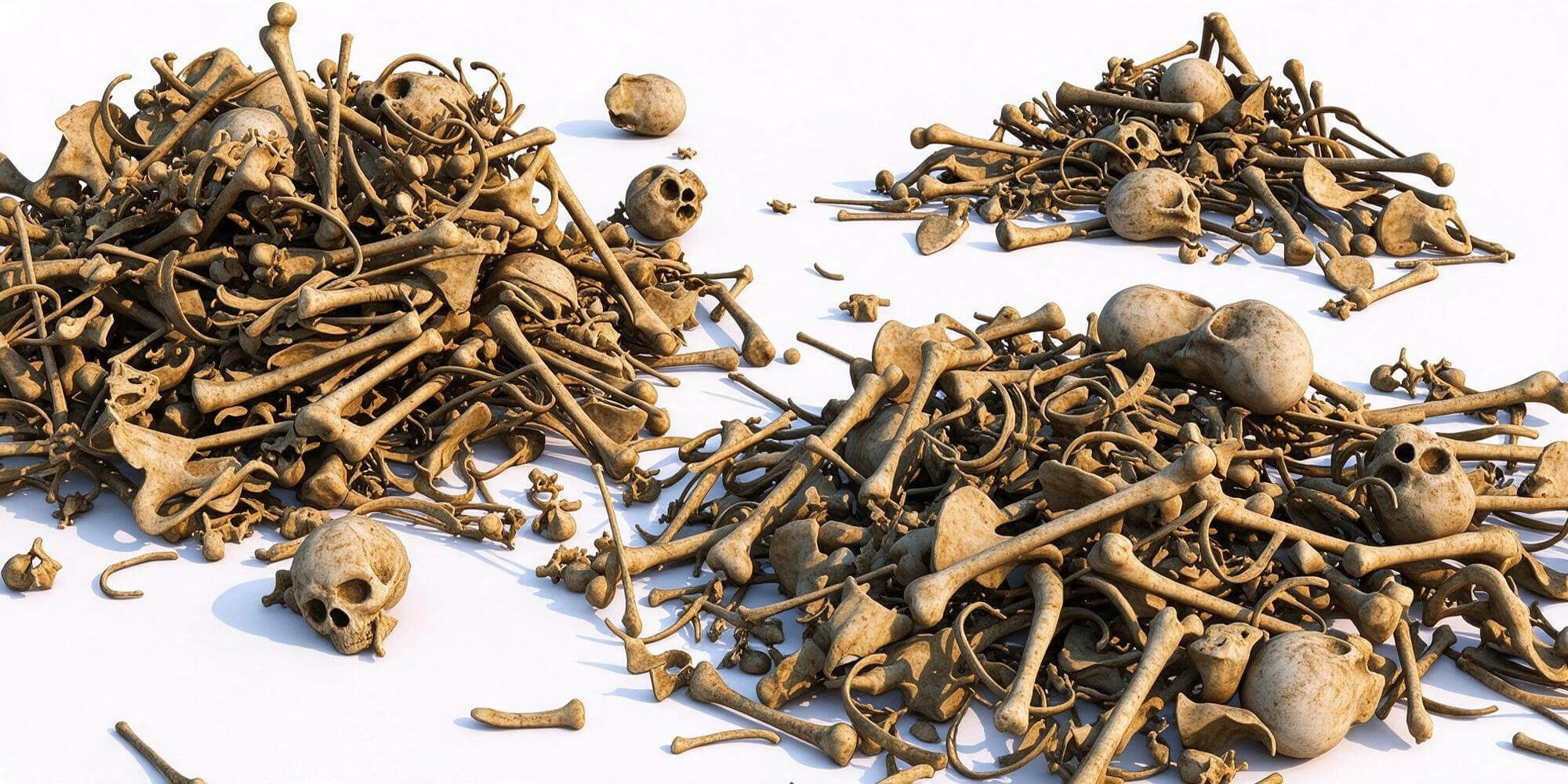 Human Skeleton Bone Pile Scattered Bones 3D Model 3D Model