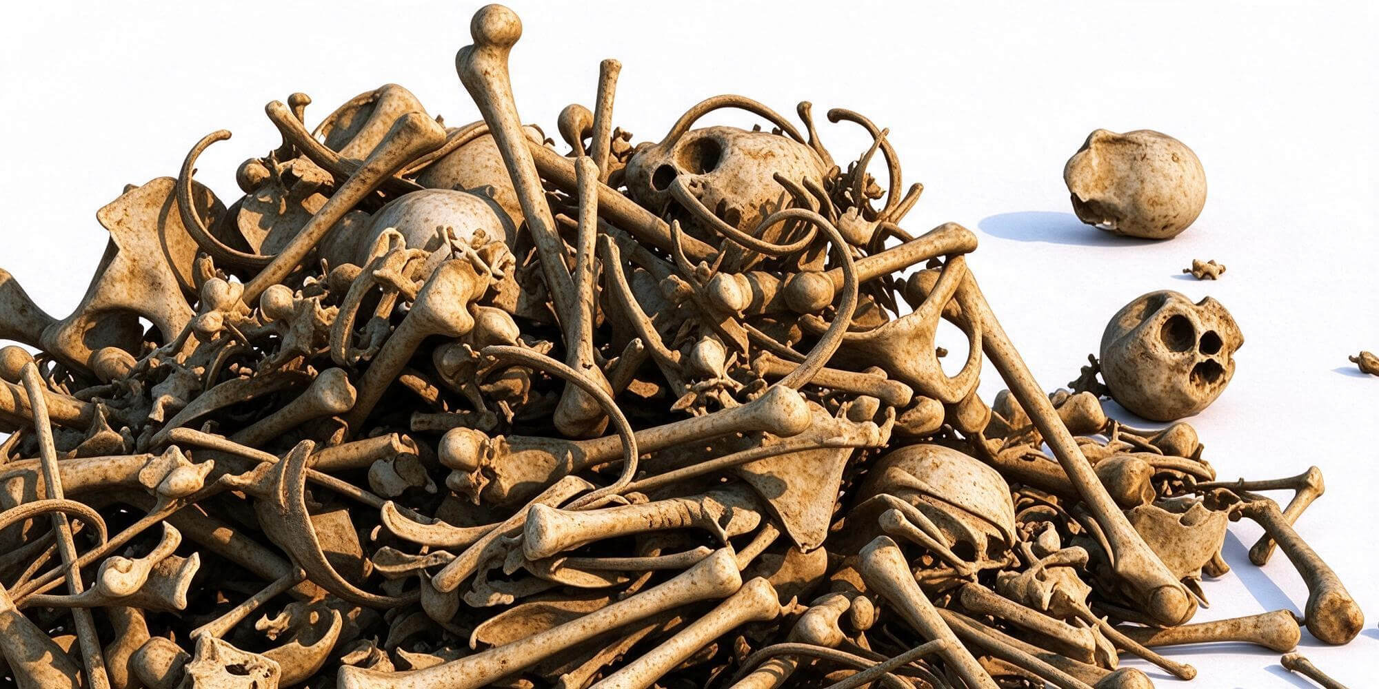 Human Skeleton Bone Pile Scattered Bones 3D Model 3D Model