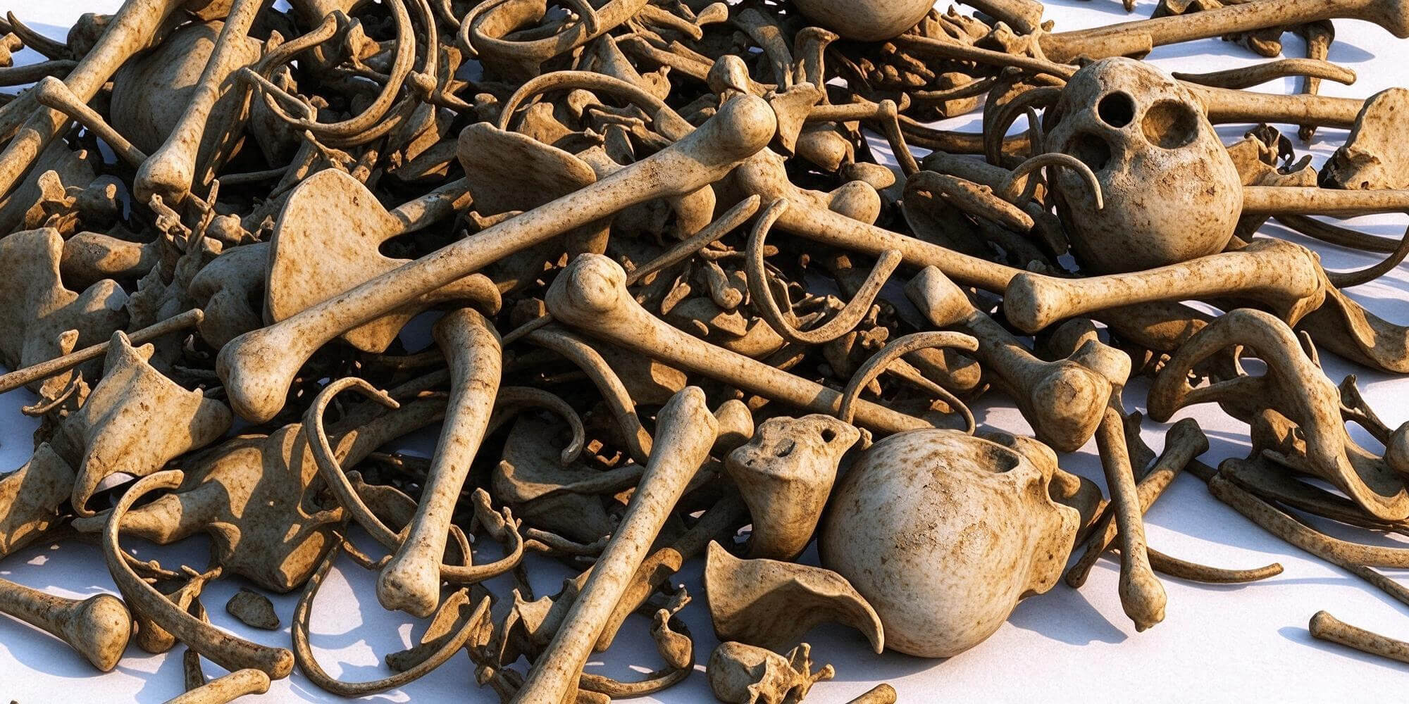 Human Skeleton Bone Pile Scattered Bones 3D Model 3D Model