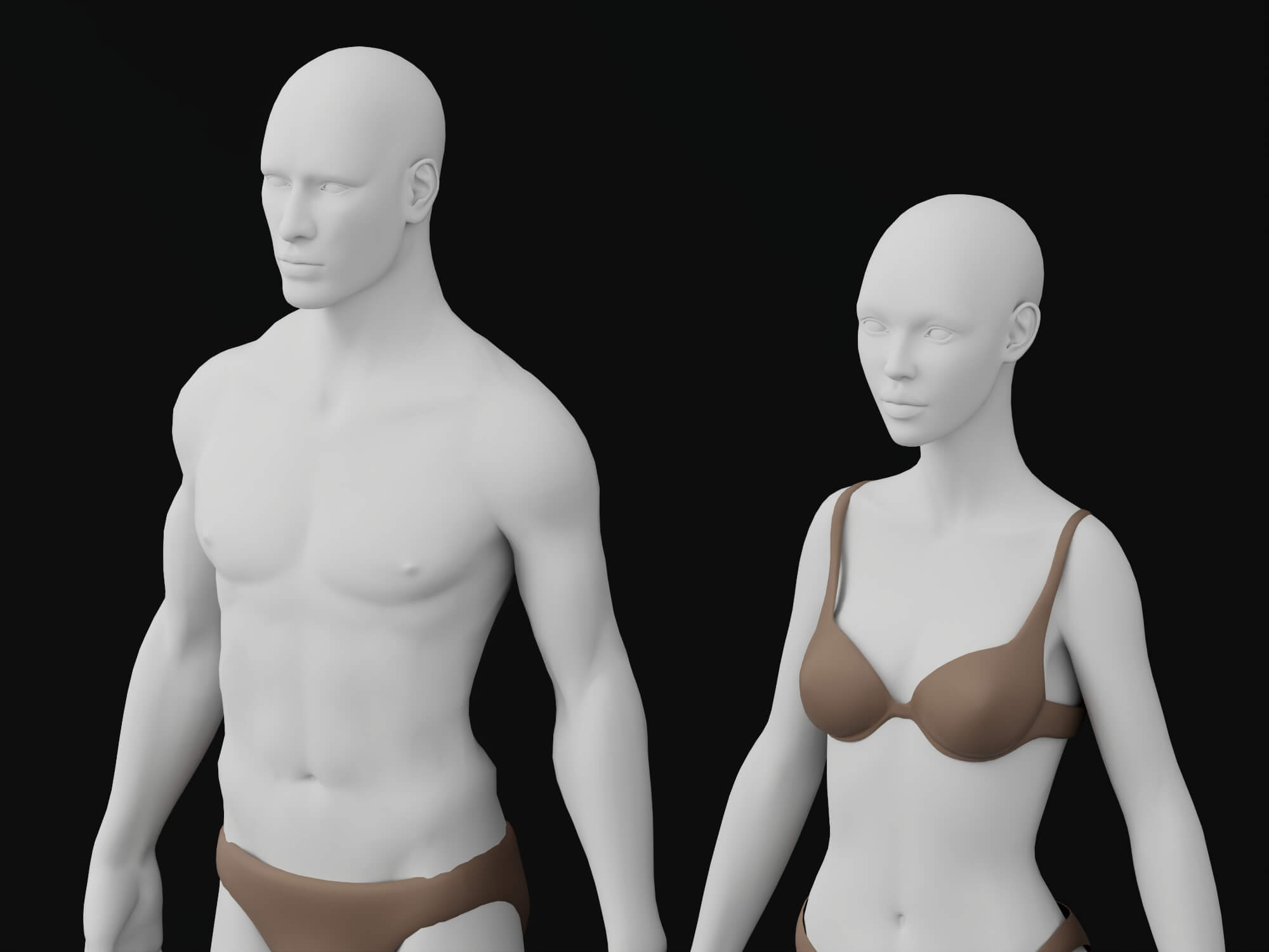 Male Female Child Human Base Mesh 3d Model 3D Model