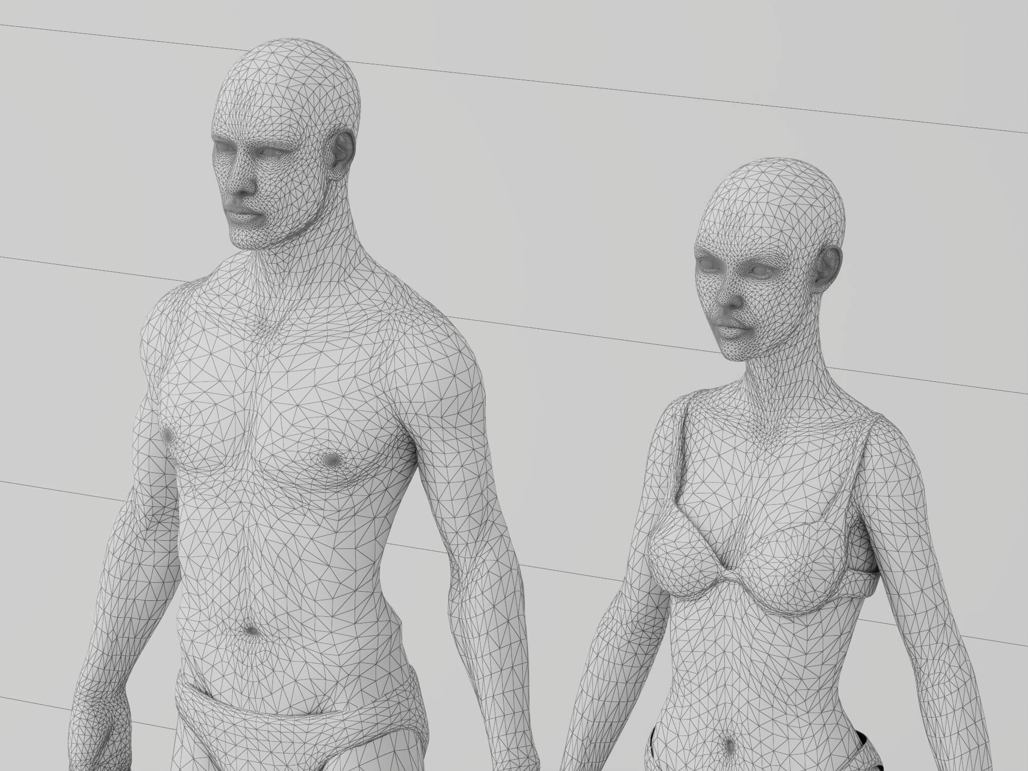 Male Female Child Human Base Mesh 3d Model 3D Model