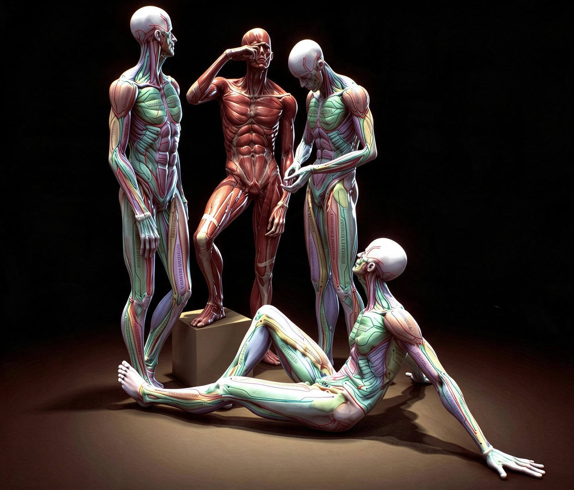 Male Human Muscular Anatomy Figure Multiple Poses 3D Model 3D Model