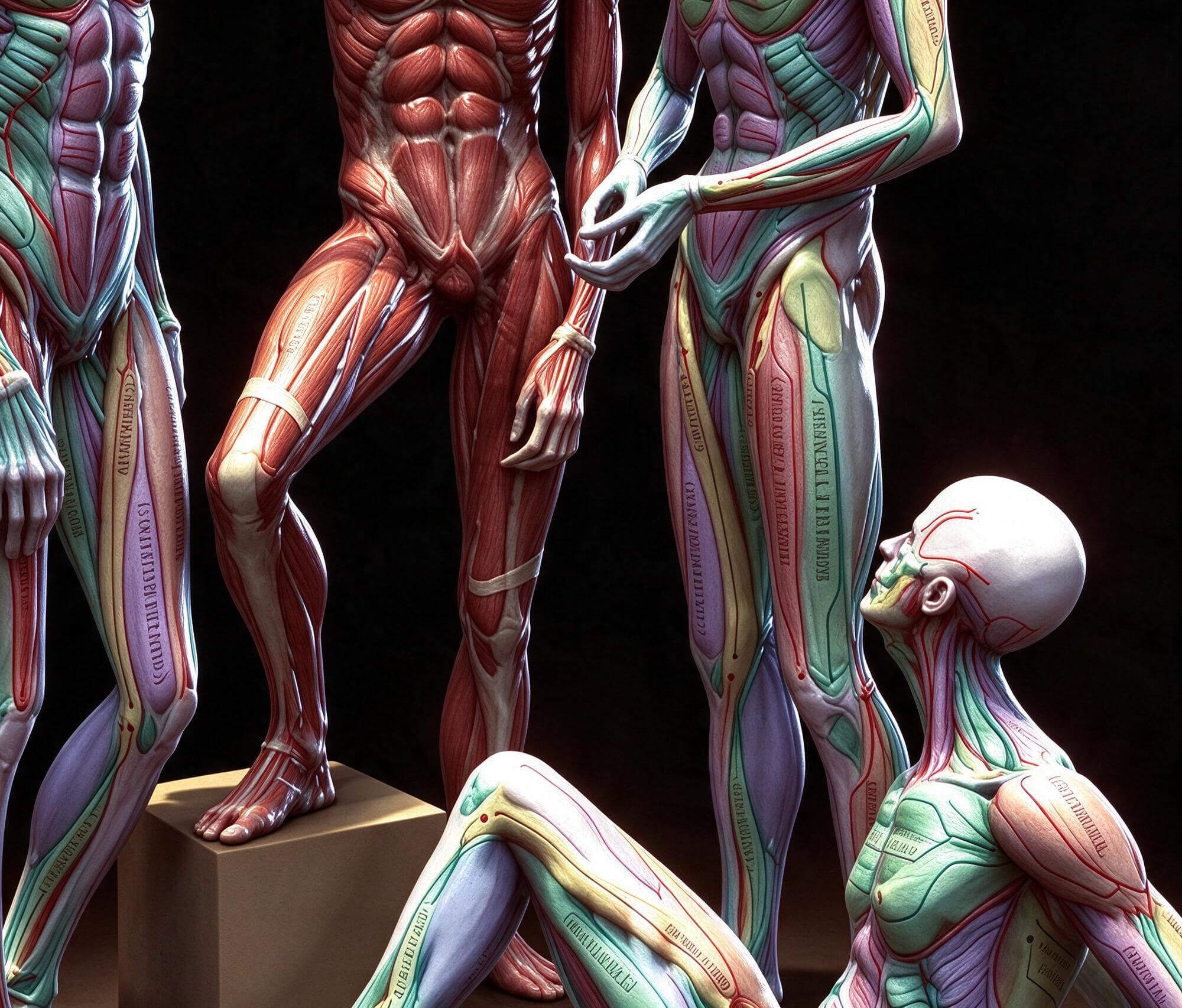 Male Human Muscular Anatomy Figure Multiple Poses 3D Model 3D Model