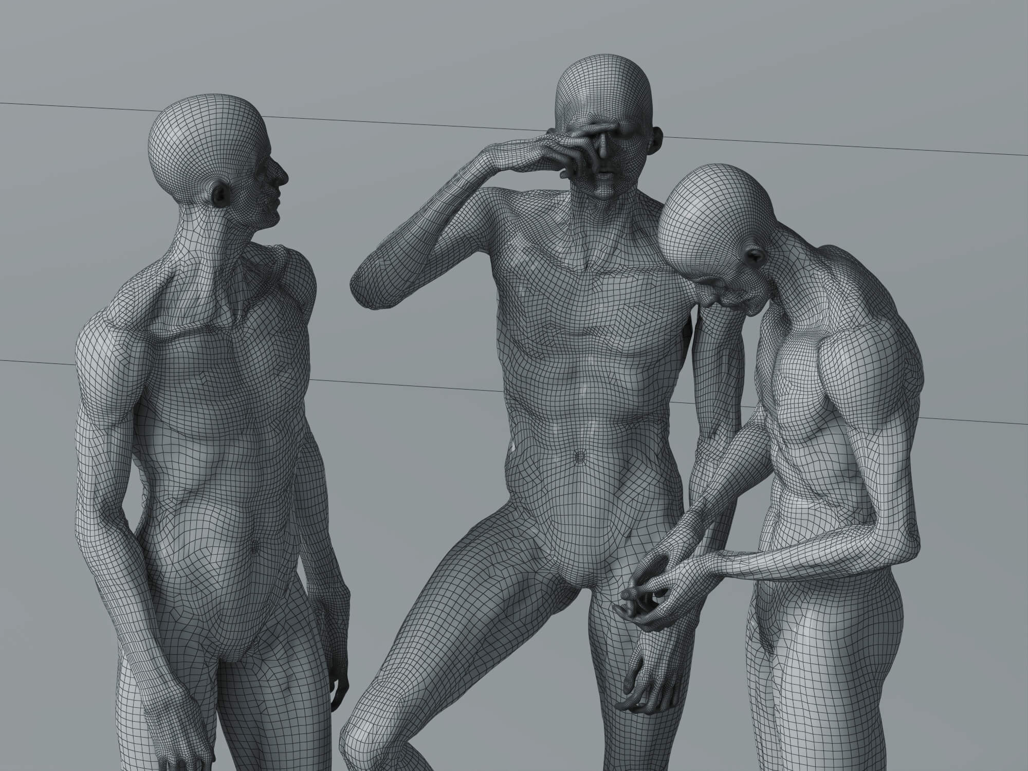 Male Human Muscular Anatomy Figure Multiple Poses 3D Model 3D Model