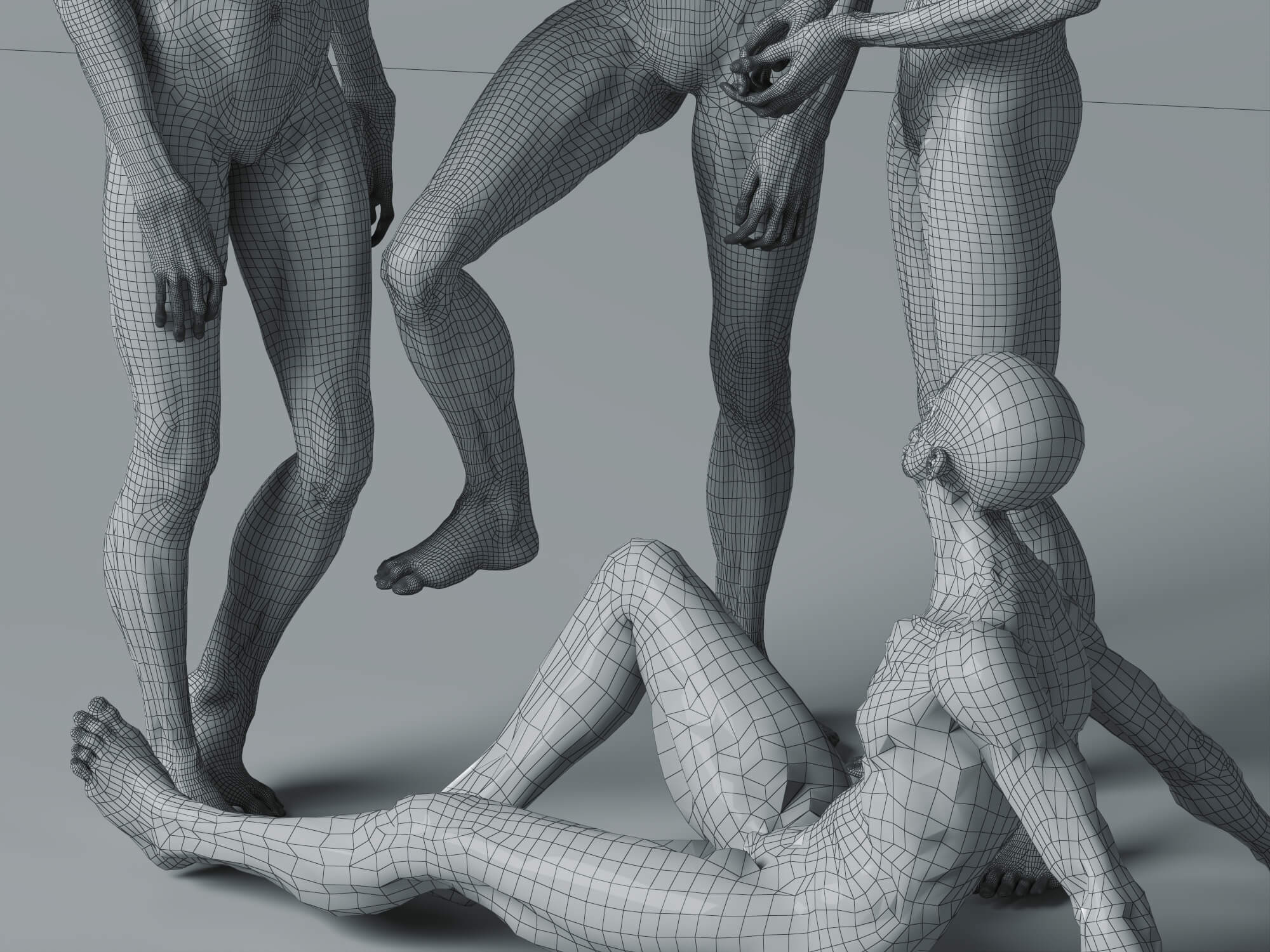 Male Human Muscular Anatomy Figure Multiple Poses 3D Model 3D Model