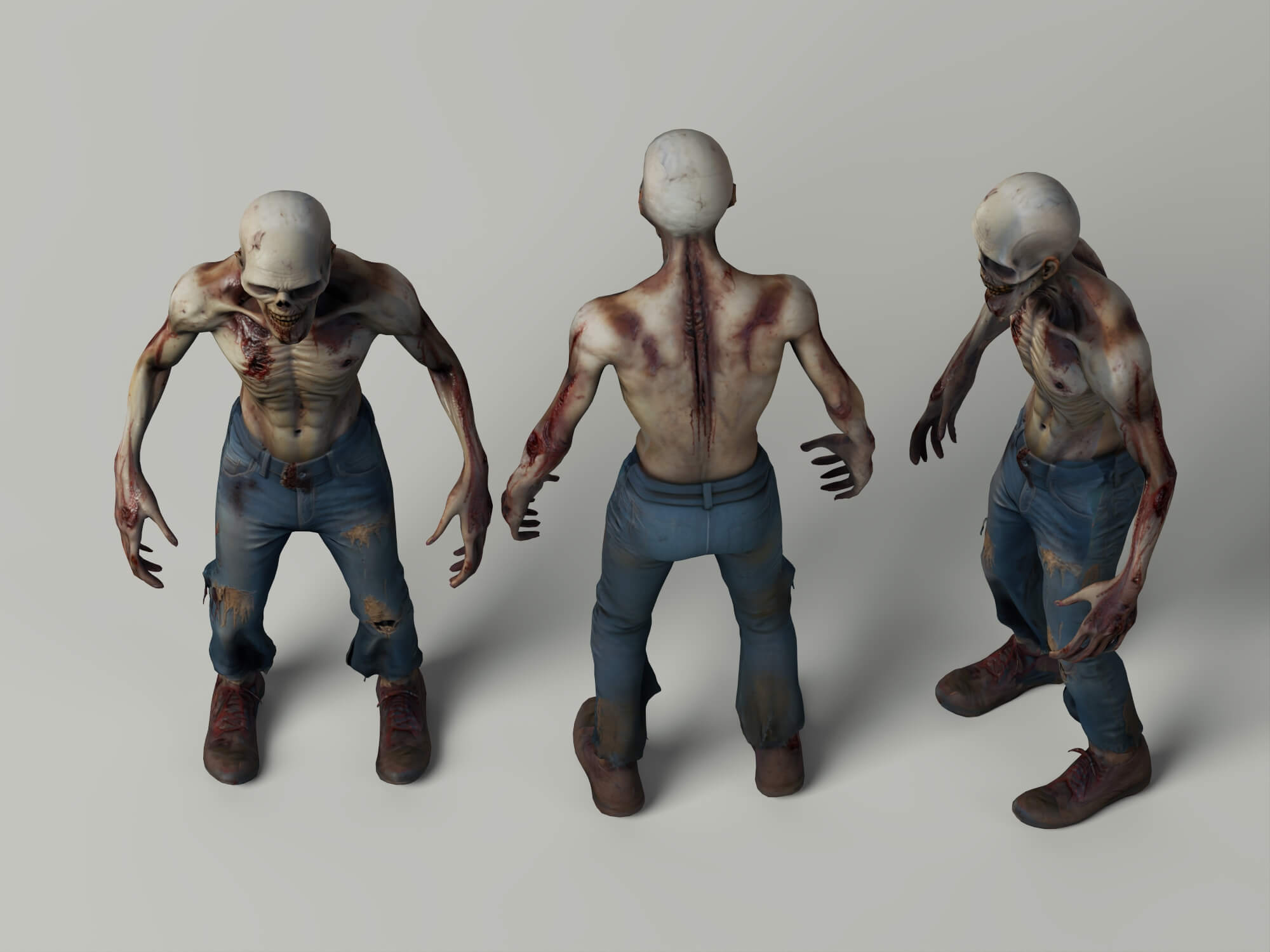 Realistic Male Zombie Character 3D Model 3D Model