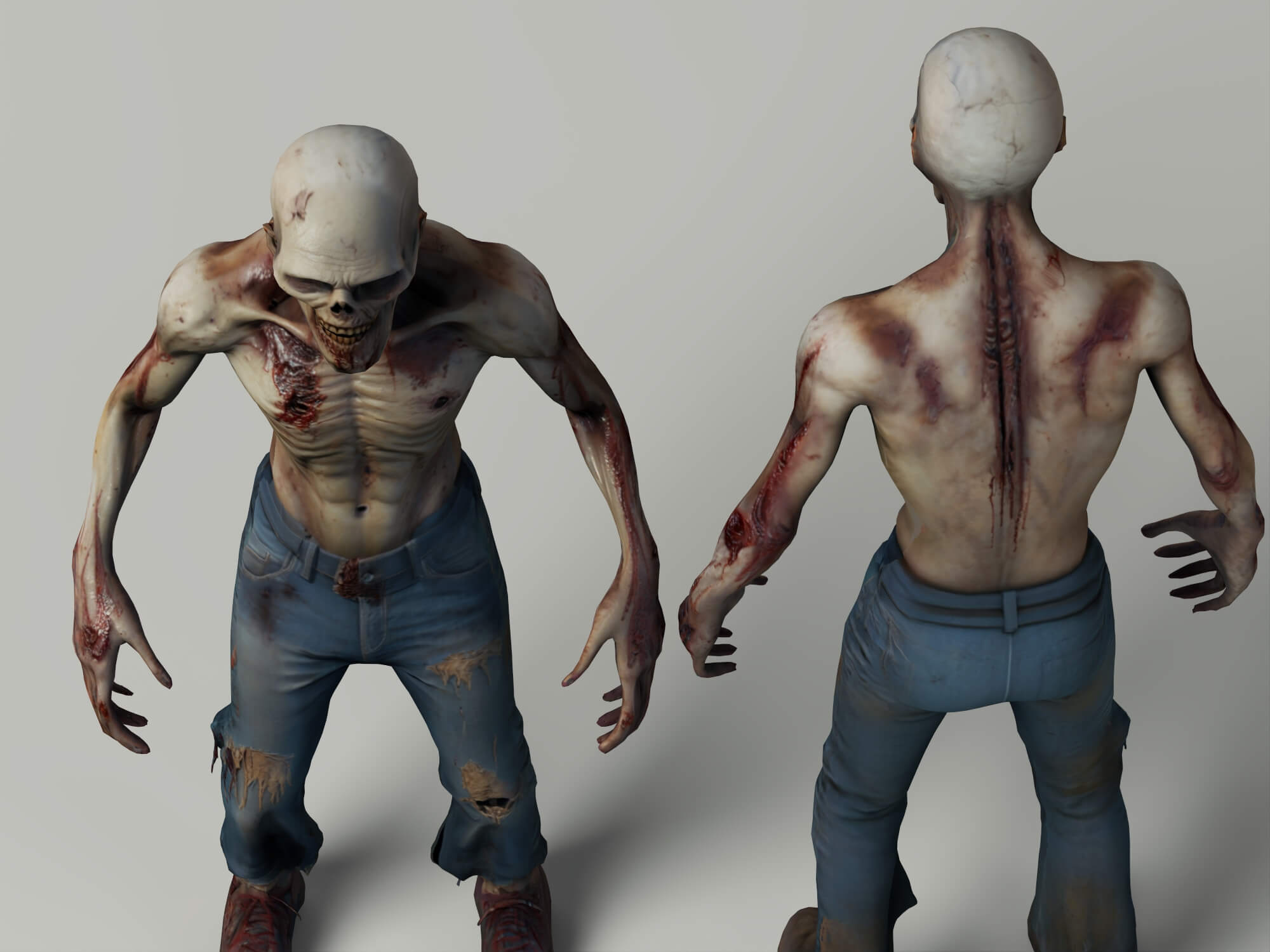 Realistic Male Zombie Character 3D Model 3D Model