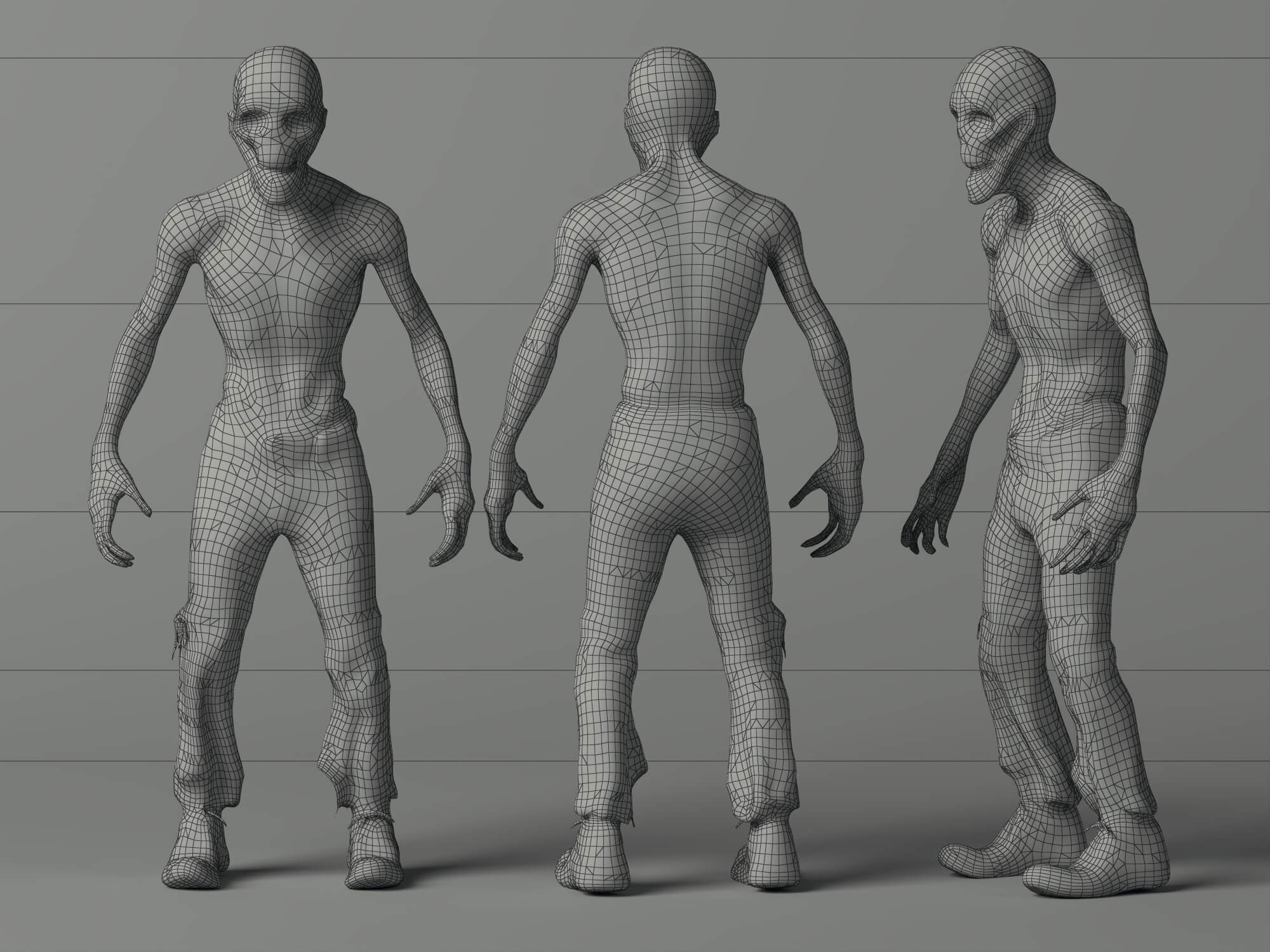 Realistic Male Zombie Character 3D Model 3D Model