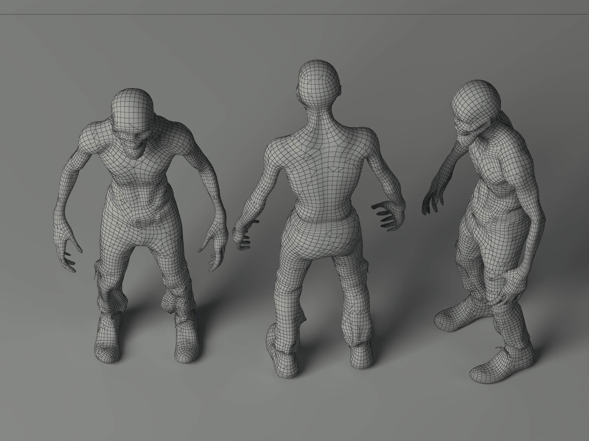Realistic Male Zombie Character 3D Model 3D Model