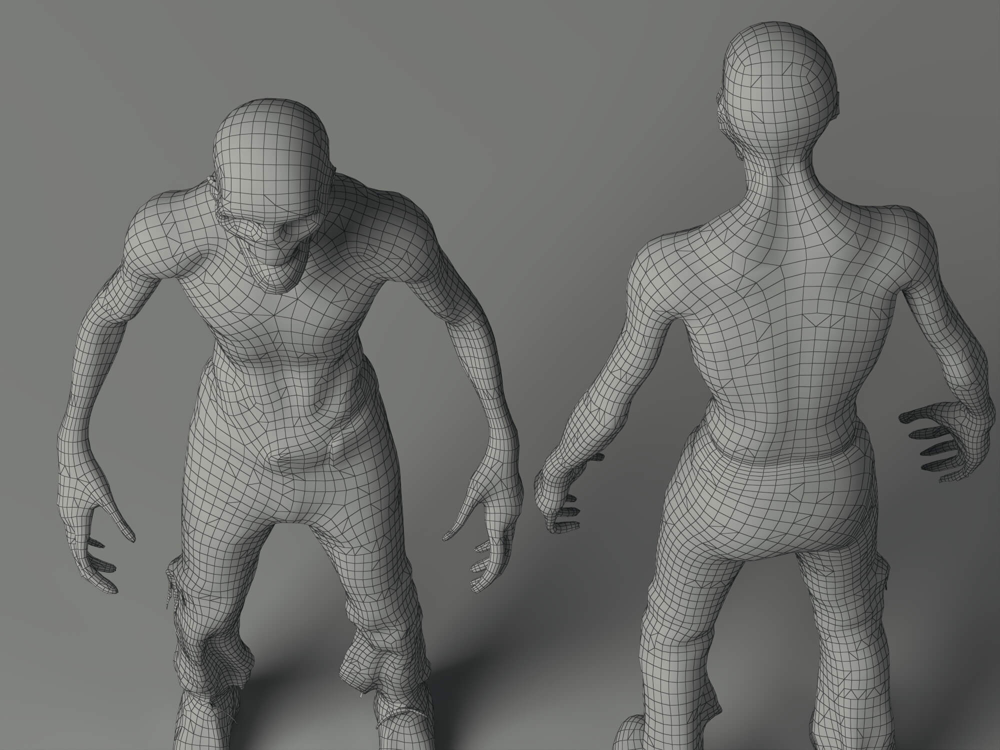 Realistic Male Zombie Character 3D Model 3D Model