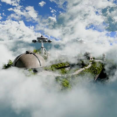 Floating Island in Blender 3D Model