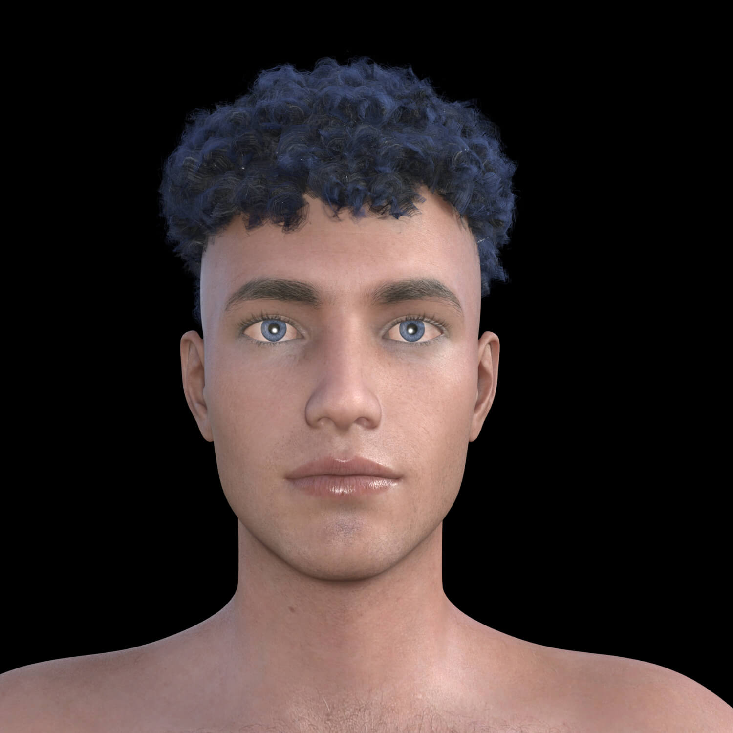 RS Hair - Afro Curly Short Male Hair for G8 Daz Content