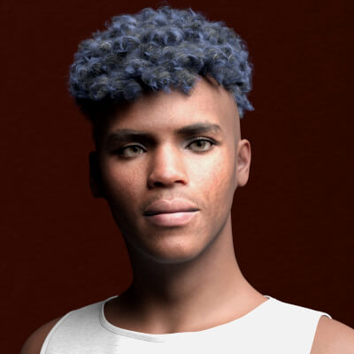 RS Hair - Afro Curly Short Male Hair for G8