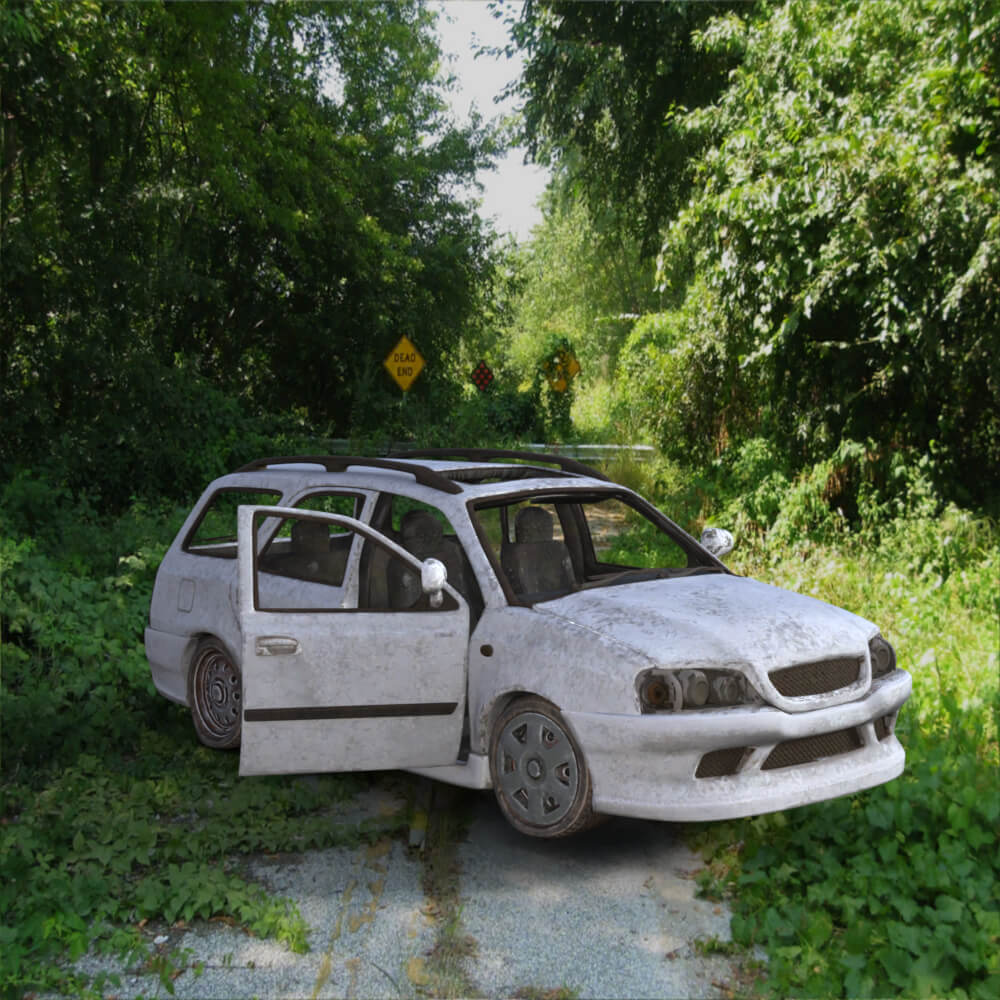Destroyed SUV Prop for Daz Studio Free Daz Content
