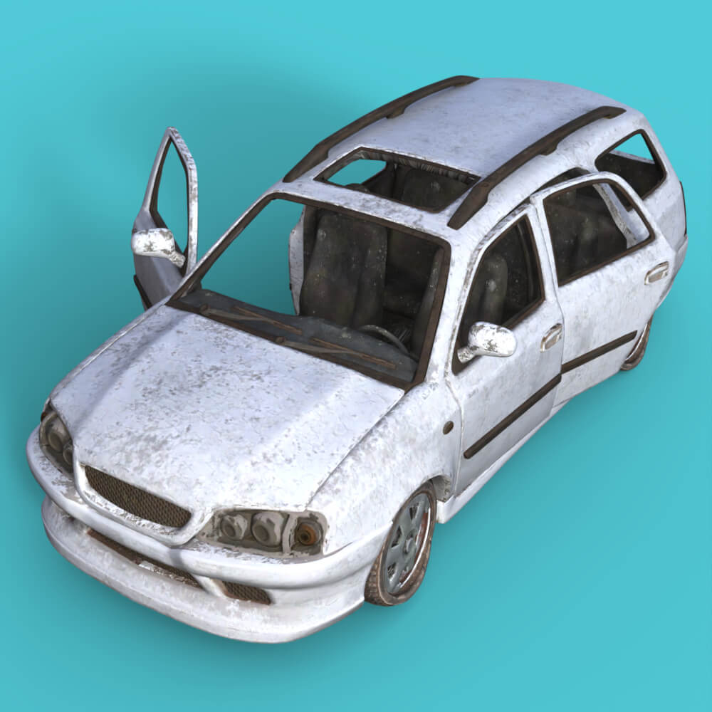 Destroyed SUV Prop for Daz Studio Free Daz Content