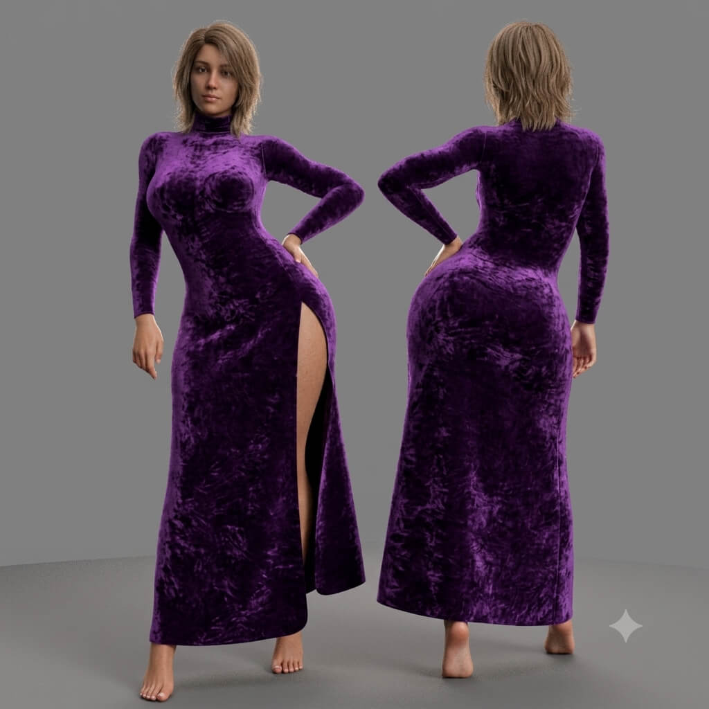Velvet Dress Render 3D Render, Digital Artwork by Rango2001