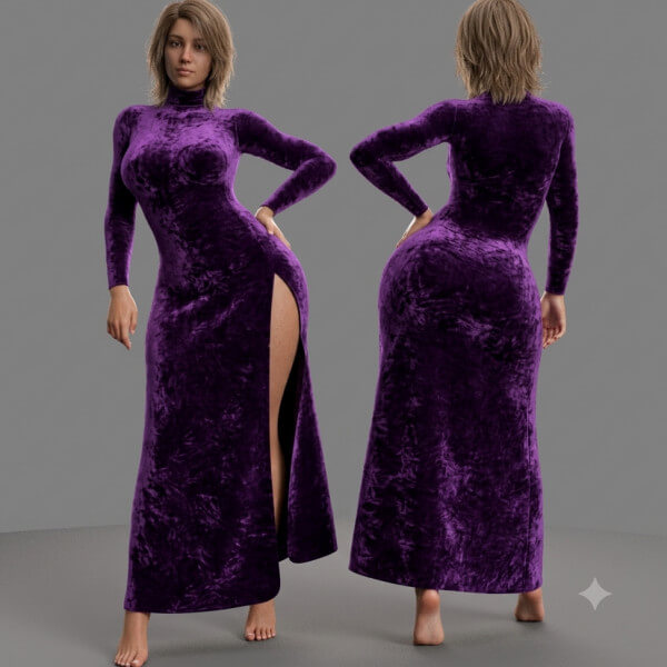 Velvet Dress Render