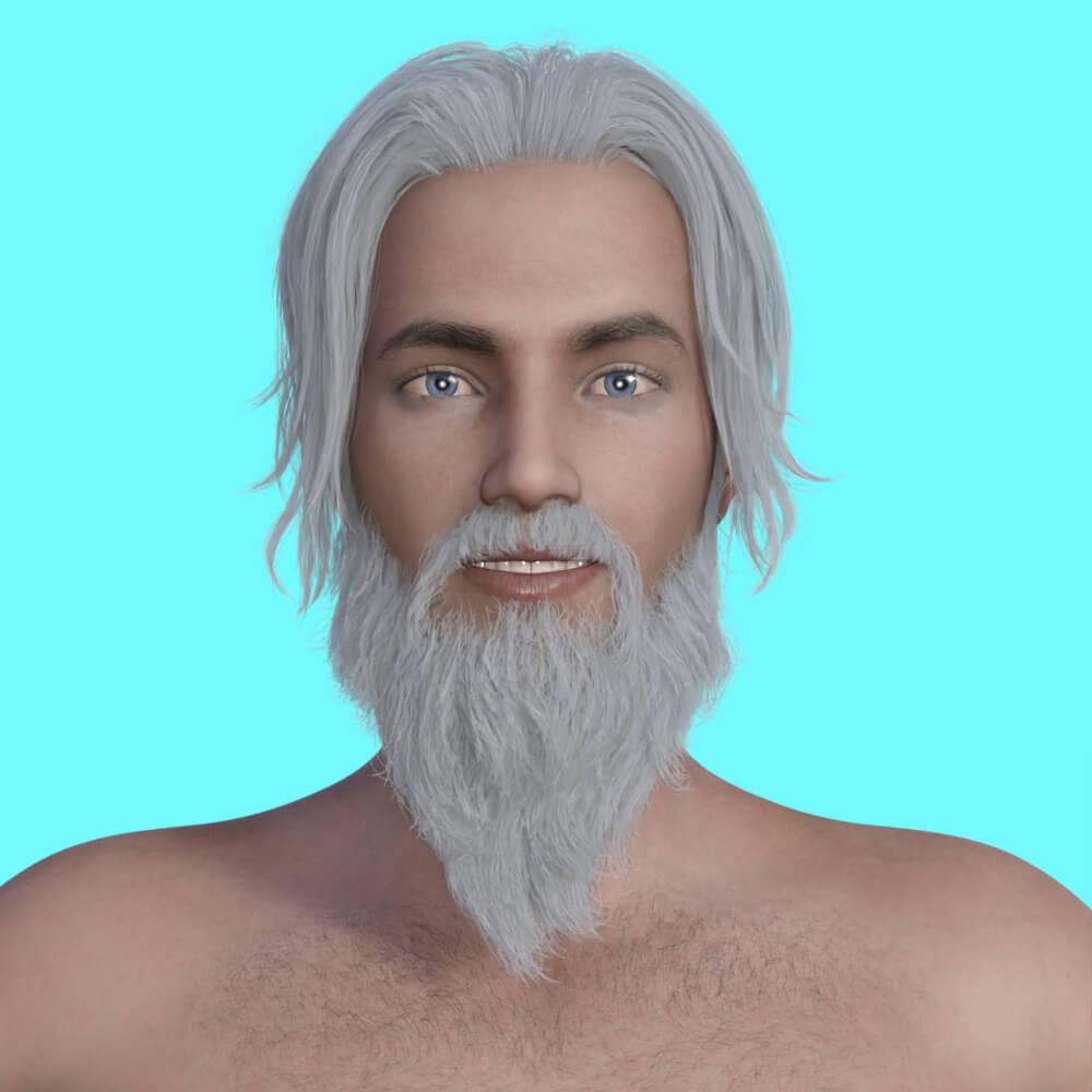 R3D Long Hair and Beard Set 01 for G8M Daz 3D by Rango2001