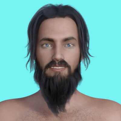 R3D Long Hair and Beard Set 01 for G8M Daz 3D Daz Content