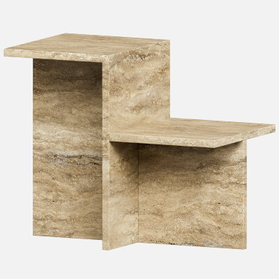Alessi-Travertine Side Table