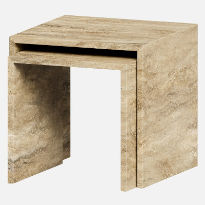 Amaya-Travertine Side Table