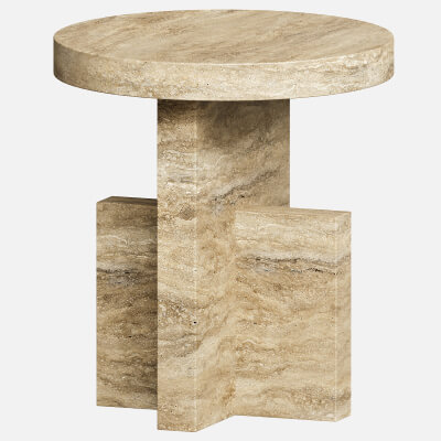 Cara-Travertine Side Table
