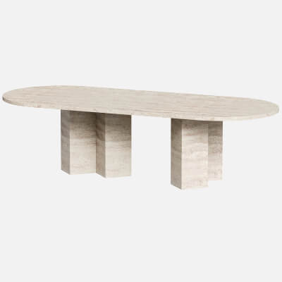 City Travertine Dining Table