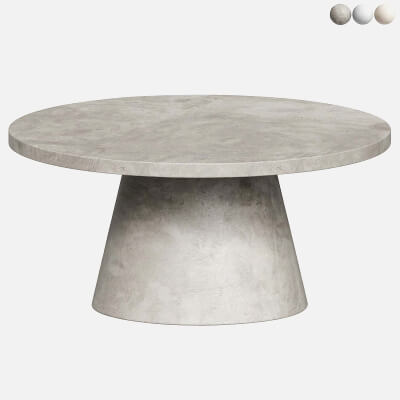 Concrete Pedestal Indoor and Outdoor Round Coffee Table