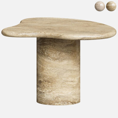 Eidothea Travertine Side Table