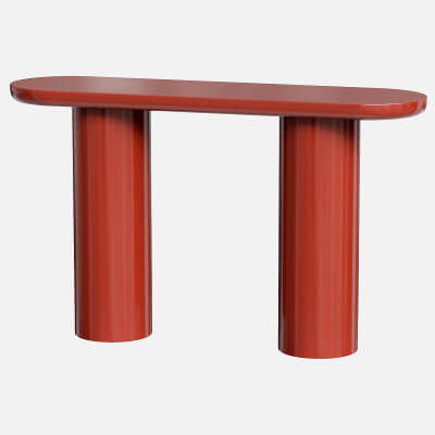 Eva Lacquered Oval Top Red Console