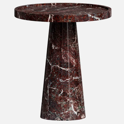 Rosso Levanto Marble Cone Side Table