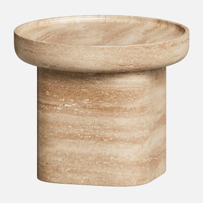 Serapis Travertine Side Table