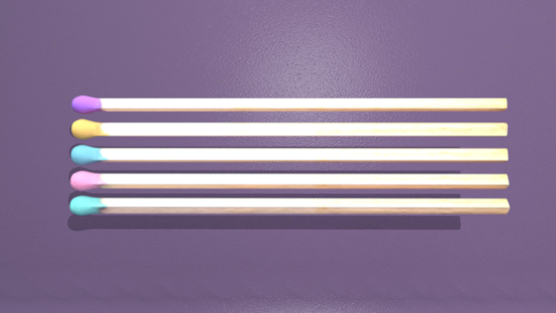 Colored Matchsticks 3D Model