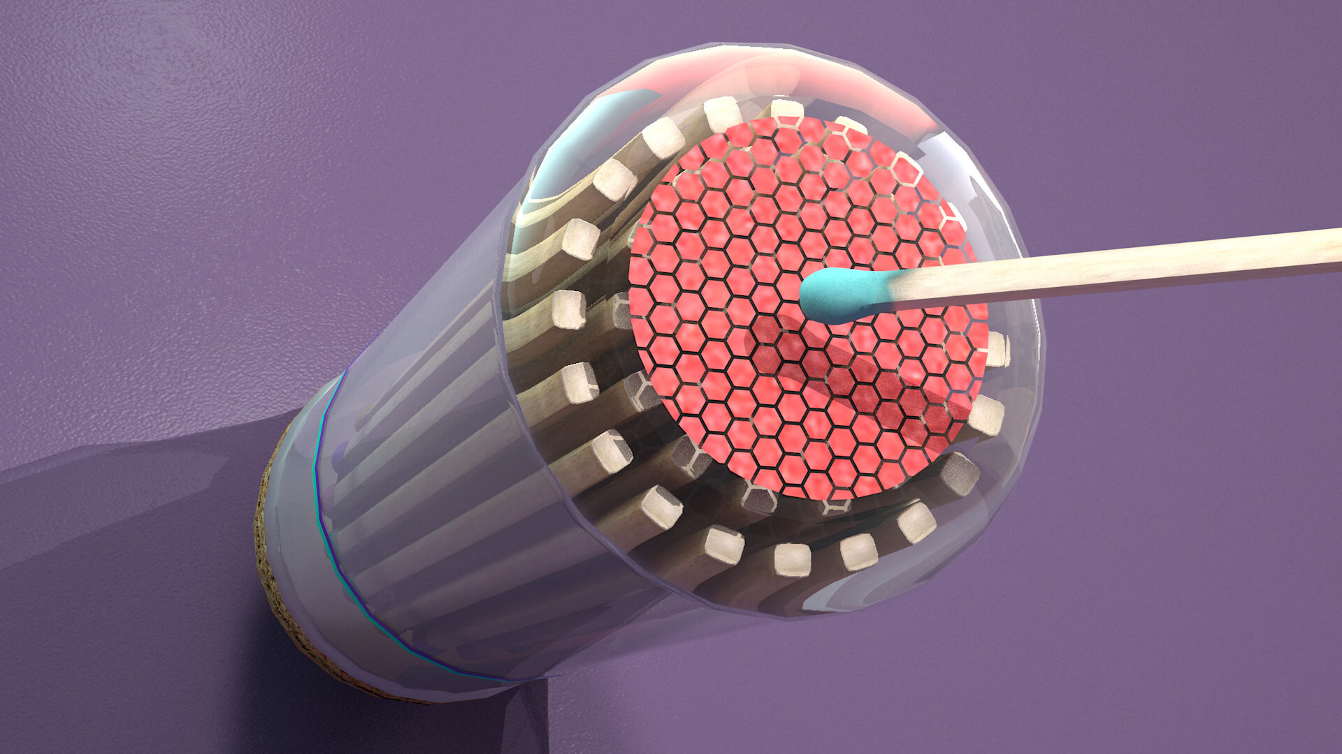 Colored Matchsticks 3D Model
