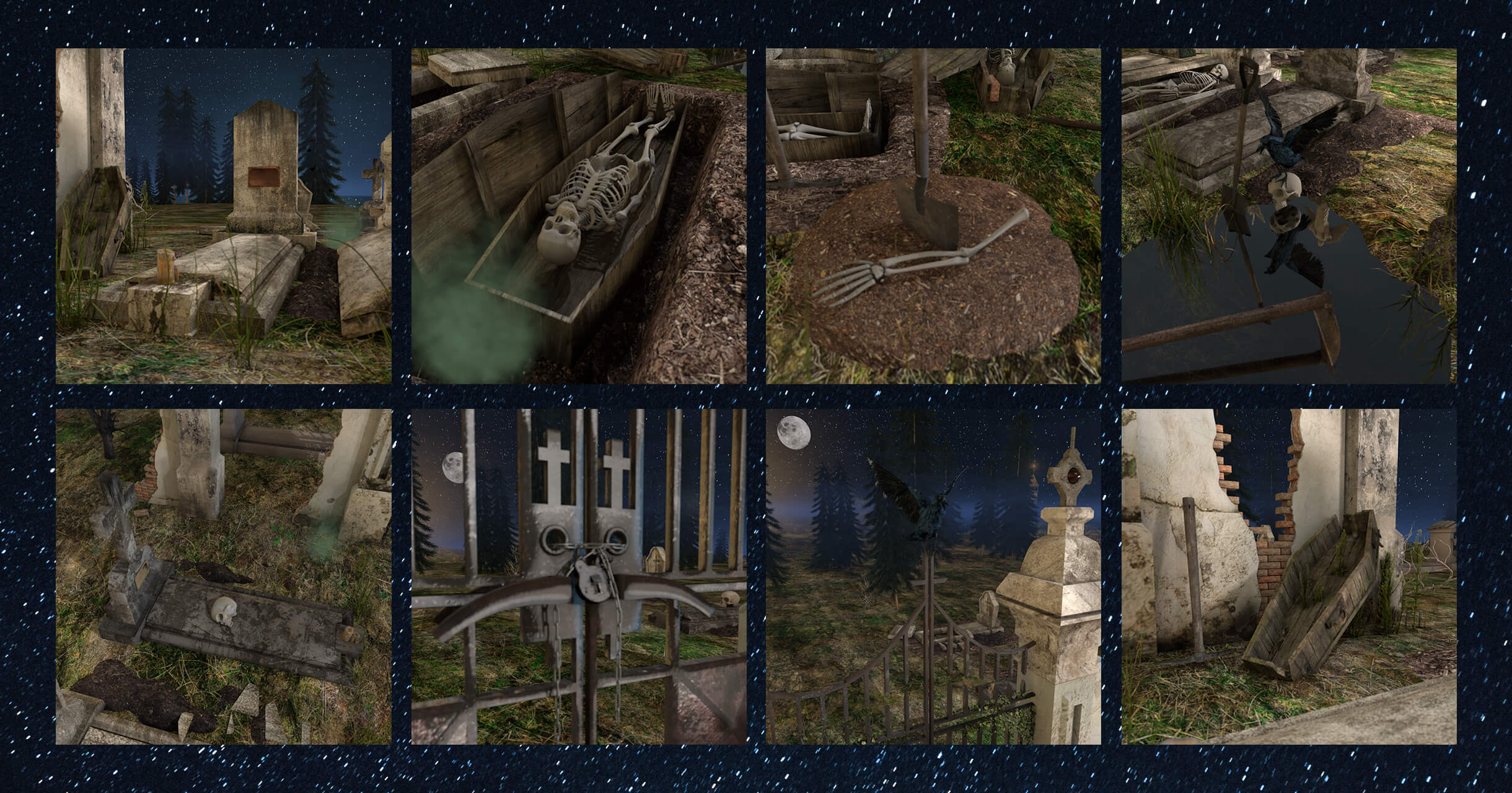 Cemetery of Fear 3D Render, Digital Artwork by renatodalle