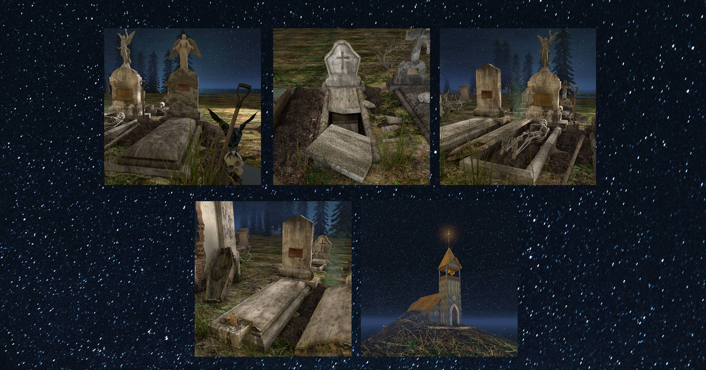 Cemetery of Fear 3D Render, Digital Artwork by renatodalle