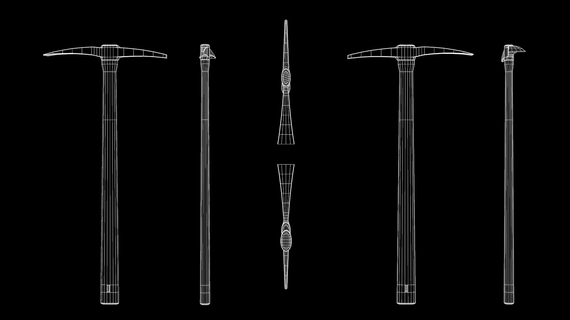 Old Pickaxe Tools 3D Model