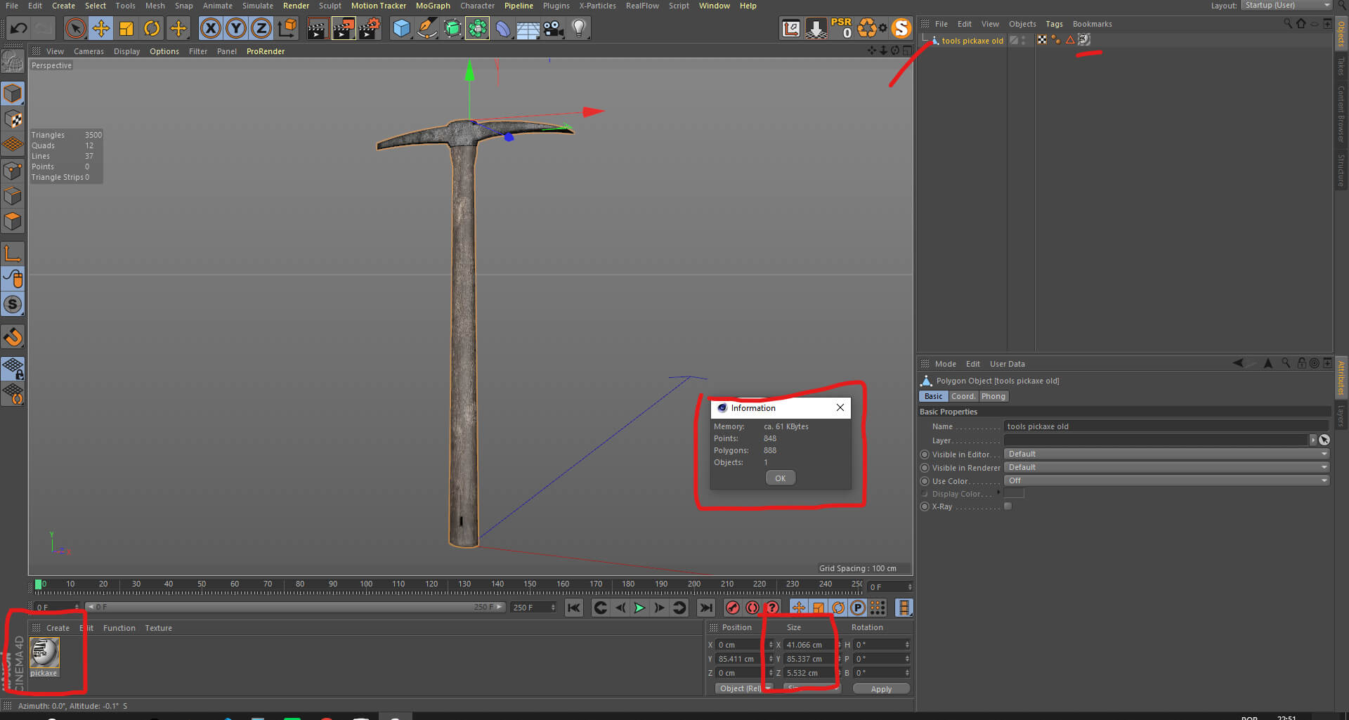 Old Pickaxe Tools 3D Model