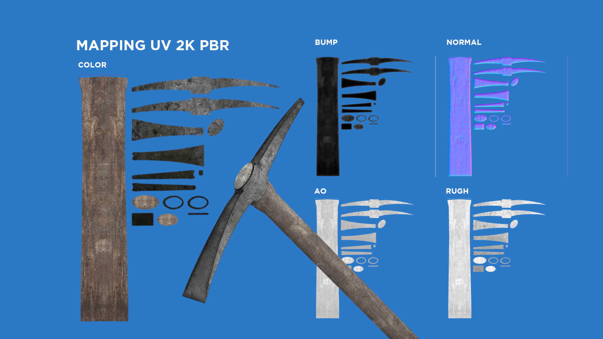 Old Pickaxe Tools 3D Model