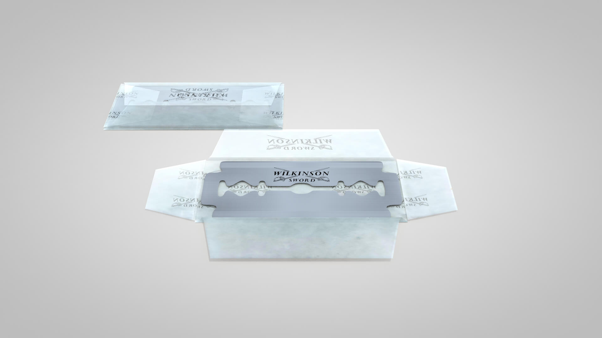 Razor Blade and Packaging 3D Model
