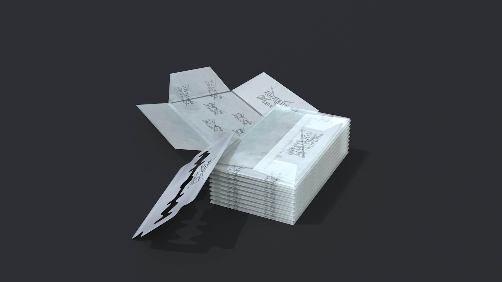 Razor Blade and Packaging 3D Model