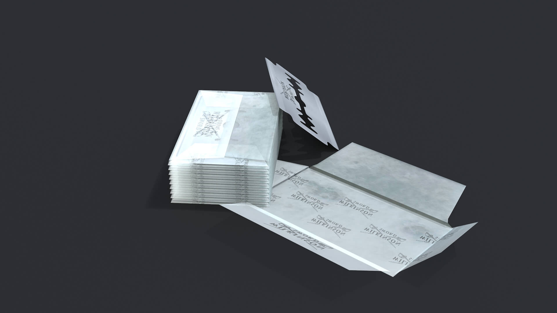 Razor Blade and Packaging 3D Model